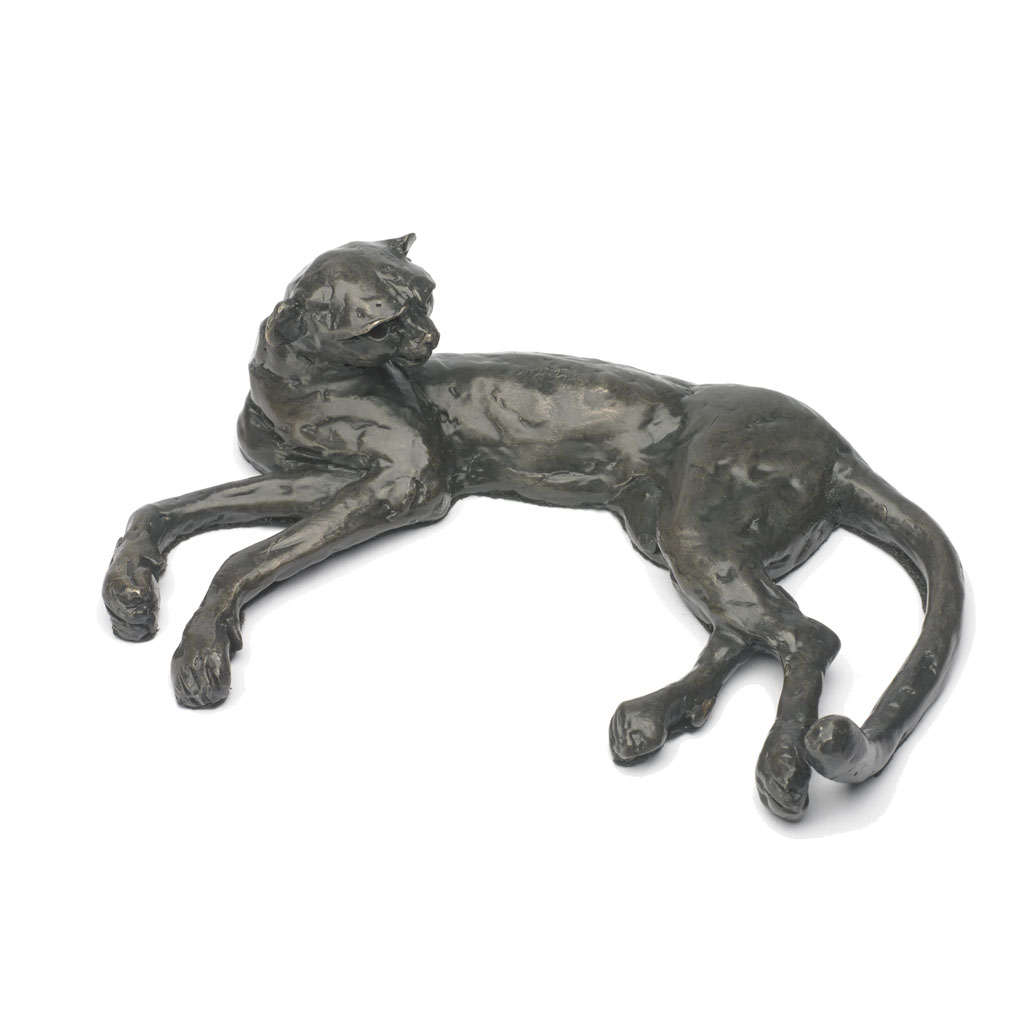 Bronze Cheetah Sculpture: Lying Cheetah by Jonathan Sanders
