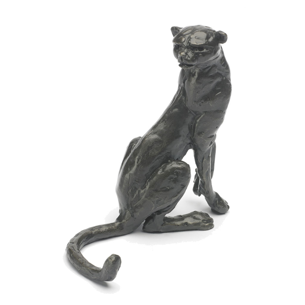 Bronze Cheetah Sculpture: Seated Cheetah by Jonathan Sanders