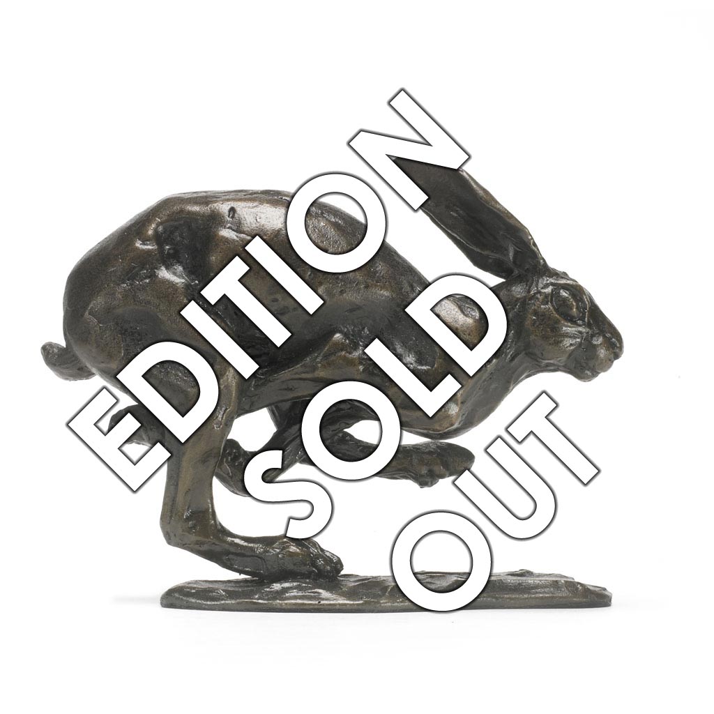 Bronze Hare Sculpture: Running Hare by Sue Maclaurin