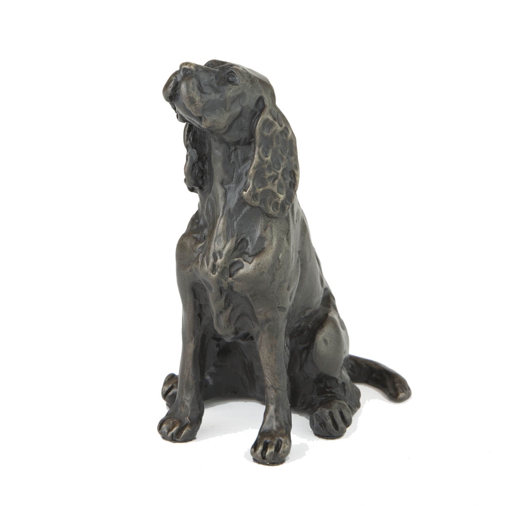 Bronze Dog Sculpture: Sitting Cocker Spaniel II