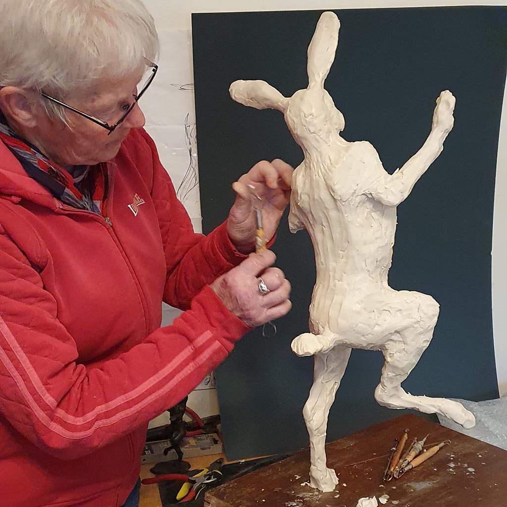 Bronze Hare Sculpture: Garden Dancing Hare by Sue Maclaurin (Life Size) **NEW!** - Image 19