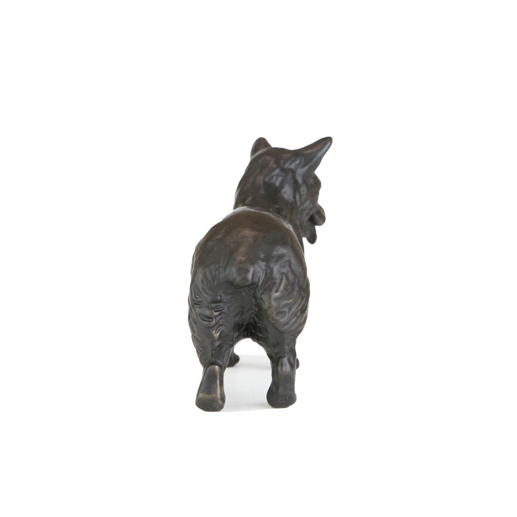 Bronze Dog Sculpture: Standing Corgi by Sue Maclaurin