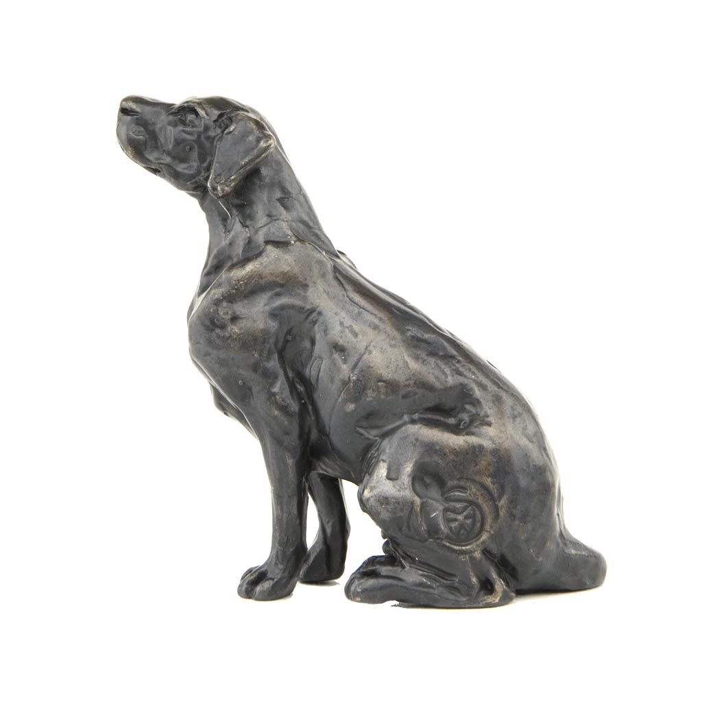 Bronze Dog Sculpture: Female Sitting Labrador Maquette by Sue Maclaurin