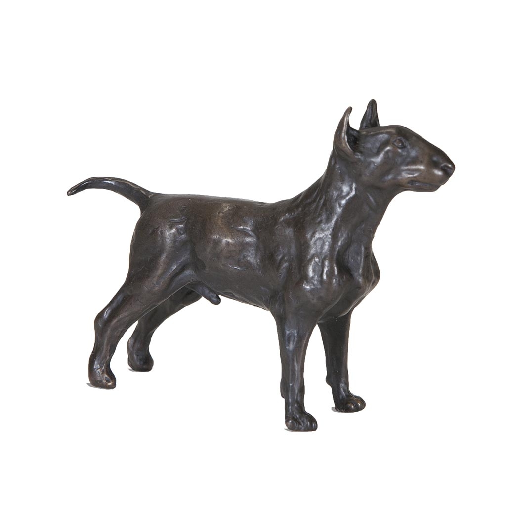 Bronze Dog Sculpture: Standing Bull Terrier by Sue Maclaurin