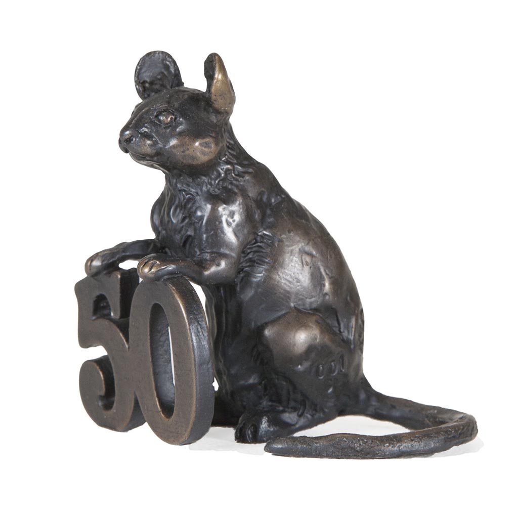 Bronze Mouse Sculpture: Celebration Mouse-50 by Sue Maclaurin - Image 4